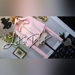 "Let's Diet" Pink Spandex Crop Fitness Jacket LG NWT